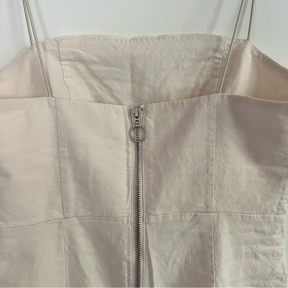 Urban Outfitters Colette Off White Cream Beige Linen Mini Dress - Picture 7 of 9